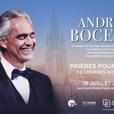 Le 16 juillet, Andrea Bocelli chante pour la dernière apparition de la Vierge à Bernadette