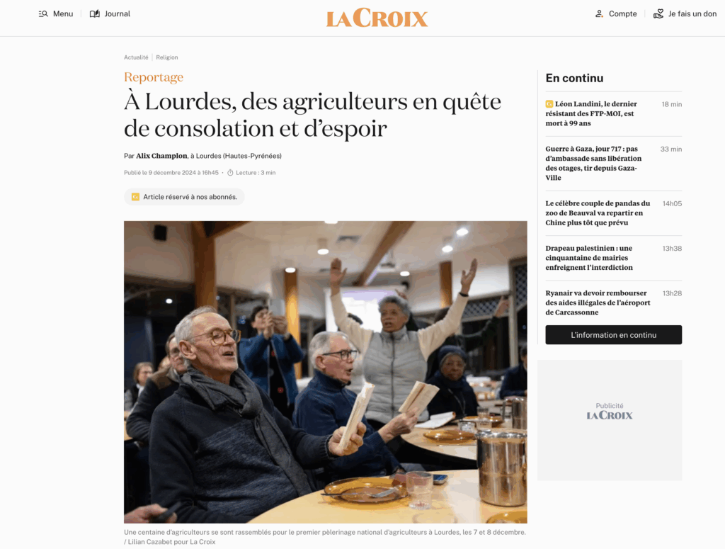 pelerinage agriculteurs La Croix